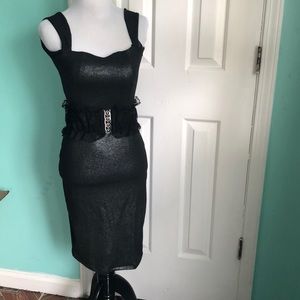 Padded Gray Metallic Dress Sz S